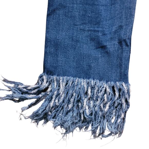 GB Teen Girl Braided Fringe Jeans Sz 3 Jr Trendy Penny Lane Hippy Hippie Stretch - Picture 3 of 7